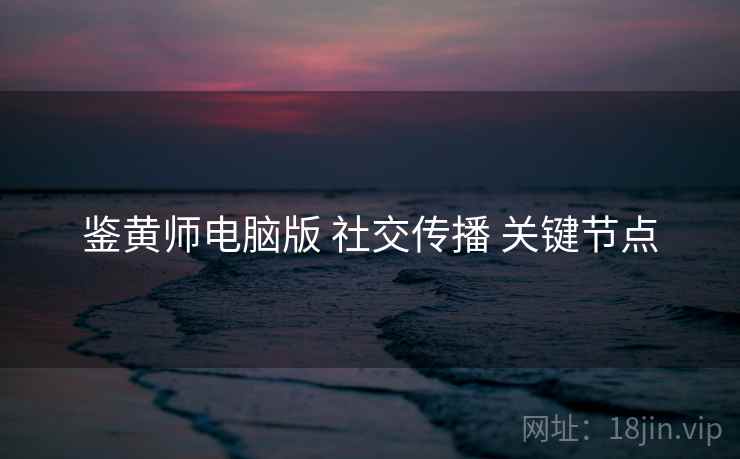 鉴黄师电脑版 社交传播 关键节点